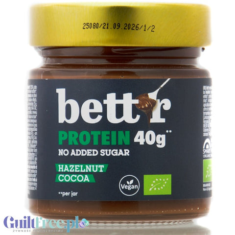 Bett'r Hazelnut Cocoa Protein Spread - vegan hazelnut protein cream with chocolate and no added sugar