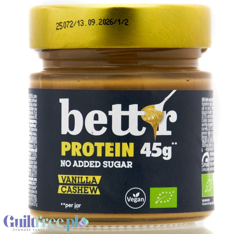Bett'r Vanilla Cashew Protein Spread - vegan protein cream with cashews and vanilla without added sugar