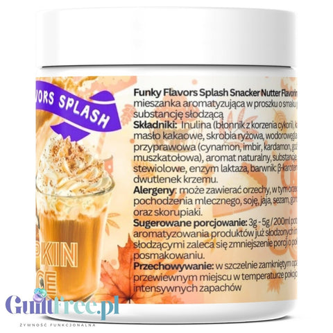 Funky Flavors Splash Pumpkin Spice 50g - concentrated flavor sprinkle for coffee and desserts, 7kcal