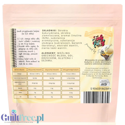 Funky Pudding Simply Vanilla - sugar-free pudding with vanilla flavor, 12 servings