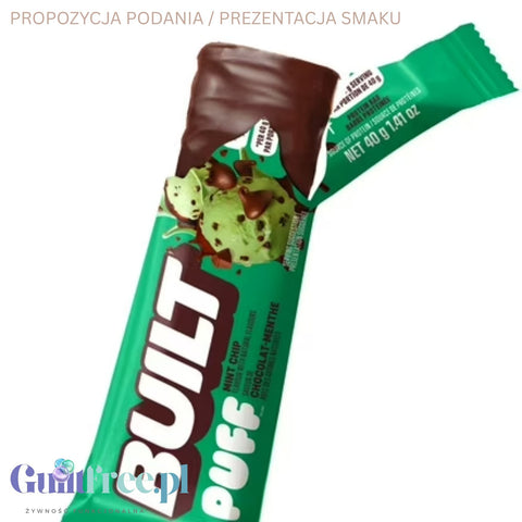 Built Bar Protein Puffs Mint Chip - proteinowy baton marshmallow w czekoladzie 17g białka & 140kcal