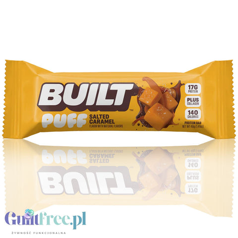 Built Bar Protein Puffs Salted Caramel - marshmallow protein bar in chocolate 17g protein & 140kcal