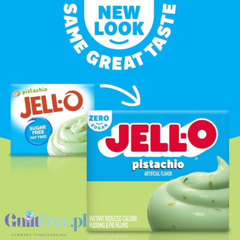 JellO Pistachio Pudding Zero Sugar - budyń instant bez cukru i tłuszczu o smaku pistacjowym