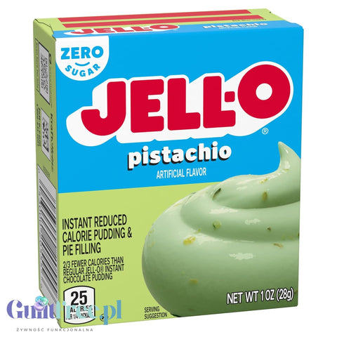 JellO Pistachio Pudding Zero Sugar - budyń instant bez cukru i tłuszczu o smaku pistacjowym