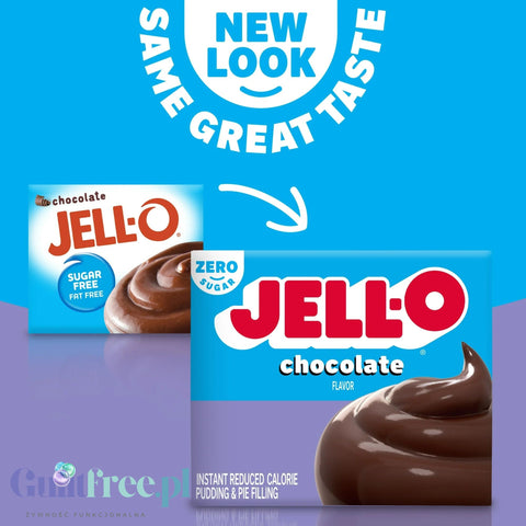 JellO Chocolate Pudding Sugar Free - budyń bez cukru & tłuszczu instant, smak czekoladowy