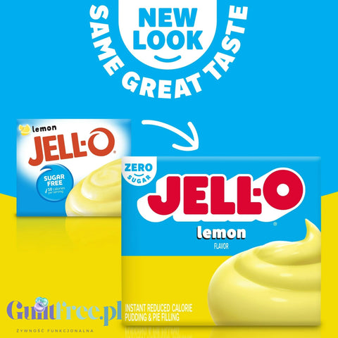 JellO Lemon Pudding Zero Sugar - Budyń Zero cukru & tłuszczu instant, smak cytrynowy