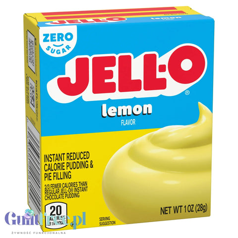 JellO Lemon Pudding Zero Sugar - Budyń Zero cukru & tłuszczu instant, smak cytrynowy