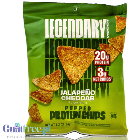 Legendary Popped Protein Chips, Jalapeno Cheddar - pikantne chipsy proteinowe 20g białka, smak Ser & Papryczka