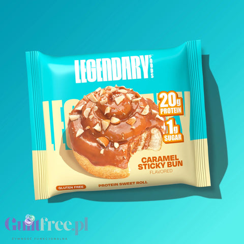 Legendary Foods Protein Sweet Roll Caramel Sticky Bun - proteinowe zawijane ciacho z karmelem i cynamonem bez cukru 20g białka