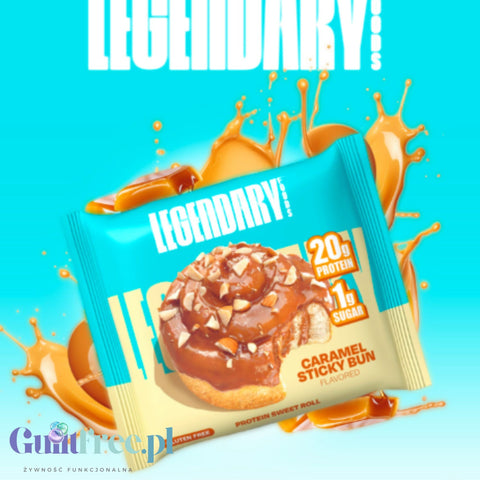 Legendary Foods Protein Sweet Roll Caramel Sticky Bun - proteinowe zawijane ciacho z karmelem i cynamonem bez cukru 20g białka