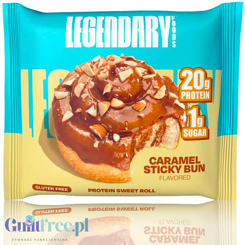 Legendary Foods Protein Sweet Roll Caramel Sticky Bun - proteinowe zawijane ciacho z karmelem i cynamonem bez cukru 20g białka