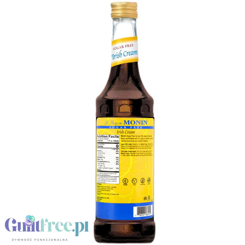 Monin Sugar Free Irish Cream Syrup, 0,75L USA - syrop bez cukru i kalorii do kawy, smak malina