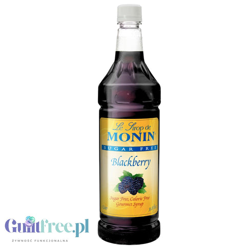 Monin Sugar Free Blackberry Syrup, 1L USA - syrop bez cukru i kalorii do kawy, smak jeżynowy