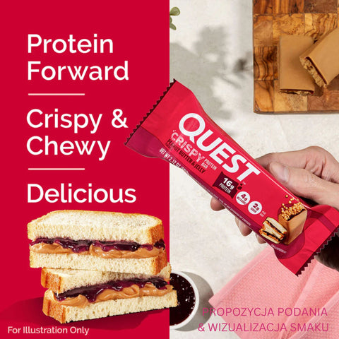 Quest Hero Crispy Protein Bar Peanut Butter & Jelly