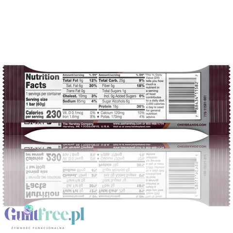 ONE Bar Hershey's Double Chocolate - baton proteinowy 18g białka z czekoladą Hersheys
