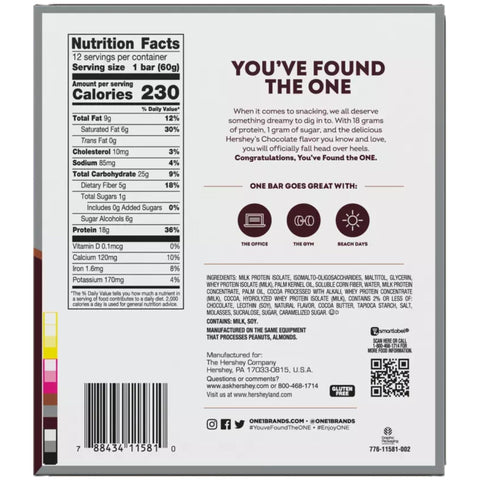 ONE Bar Hershey's Double Chocolate - baton proteinowy 18g białka z czekoladą Hersheys