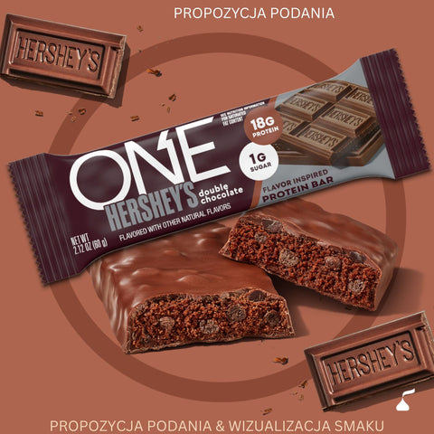 ONE Bar Hershey's Double Chocolate - baton proteinowy 18g białka z czekoladą Hersheys