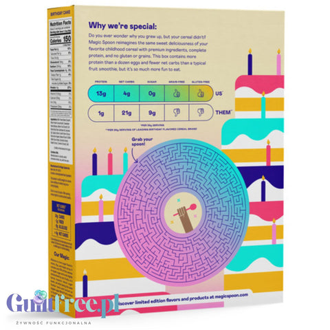 Magic Spoon Birthday Cake - protein keto breakfast cereal without gluten, soy and sugar
