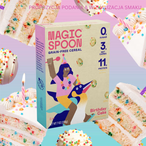 Magic Spoon Birthday Cake - protein keto breakfast cereal without gluten, soy and sugar