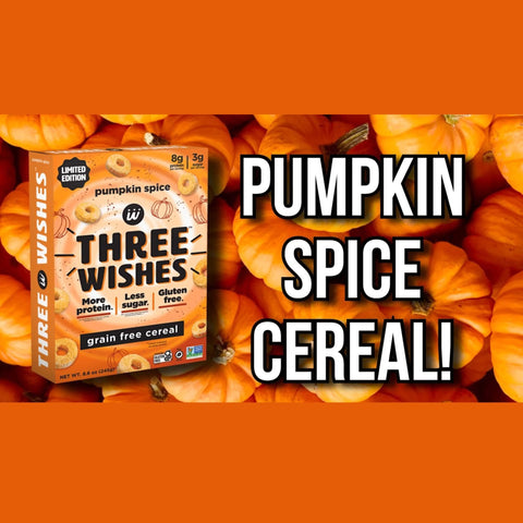 Three Wishes Grain Free Cereal, Pumpkin Spice - niskowęglowodanowe płatki śniadaniowe bez glutenu, z monk fruit