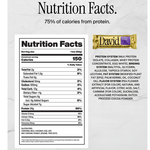 David Protein Bar Blueberry Pie 62g