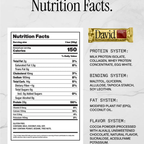 David Protein Bar Fudge Brownie 62g