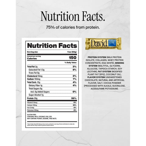 David Protein Bar Chocolate Chip Cookie Dough 62g