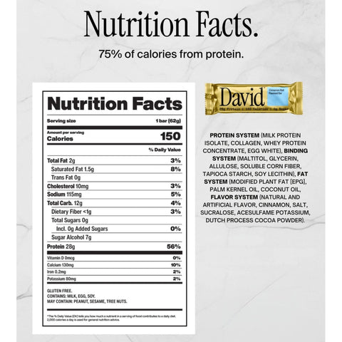 David Protein Bar Cinnamon Roll 62g