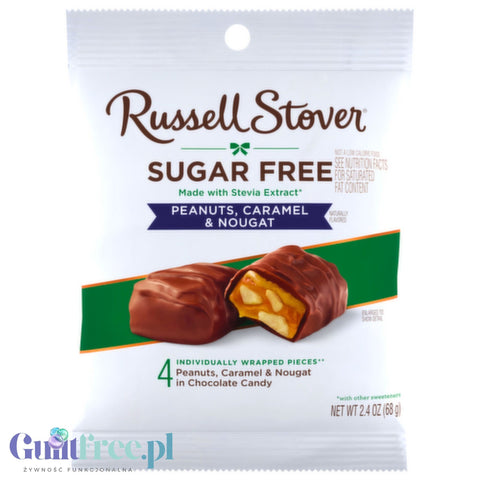 Russell Stover Sugar Free Peanut, Caramel & Nougat Chocolate - nadziewane czekoladki bez cukru
