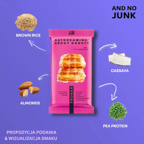 TRUBAR Daydreaming About Donuts - wegański baton białkowy bez soi, glutenu i słodzików