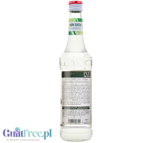Monin Pure Non Sucré Cucumber - niesłodzony syrop koncentrat bez cukru i słodzików z naturalnymi aromatami