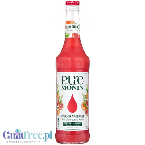 Monin Pure Non Sucré Pink Grapefruit - niesłodzony syrop koncentrat bez cukru i słodzików z naturalnymi aromatami