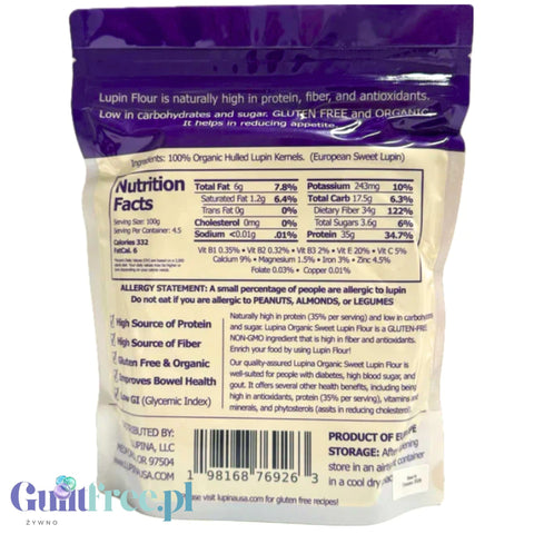Lupina australijska odtłuszczona mąka łubinowa 246kcal