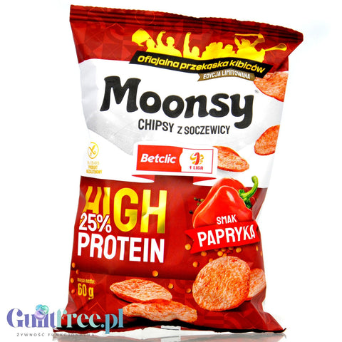 Moonsy High Protein 25%, Paprika - thin lentil chips 50% less fat