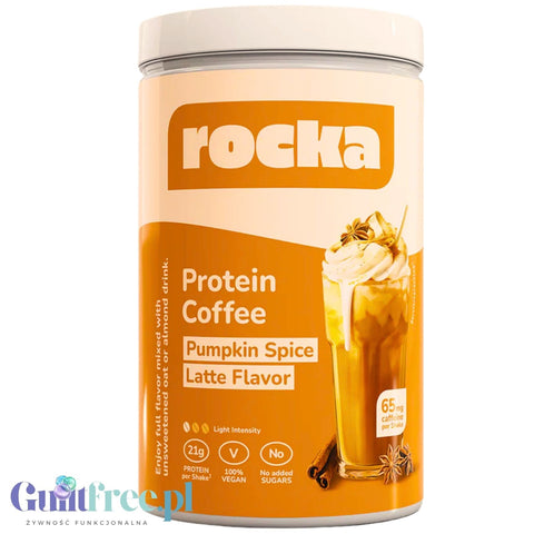 Rocka Nutrition Protein Coffee Pumpkin Spice Latte - wegańska kawa proteinowa z kofeiną bez dodatku cukru