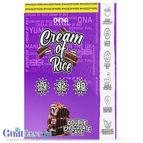 DNA Sports Cream of Rice, Triple Chocolate 2kg - sugar-free rice gruel, Triple Chocolate flavor