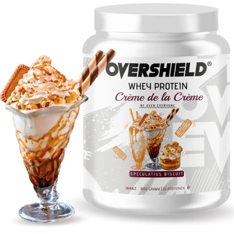 Overshield Crème de la Crème Whey Speculatius Biscuit - creamy dessert protein, WPC & WPI nutrient flavor Milk with Honey