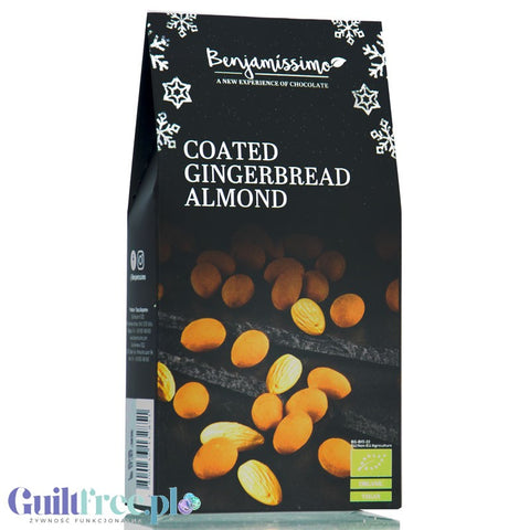 Benjamissimo Coated Gingerbread Almond - almonds in vegan gingerbread chocolate with no added sugar or maltitol