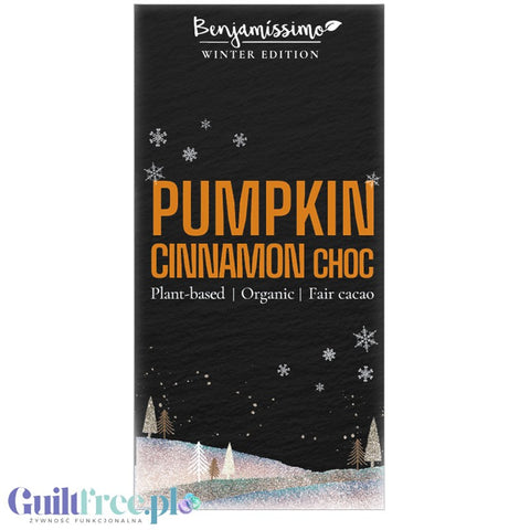 Benjamissimo Winter Edition Pumpkin Cinnamon Choc - organic vegan keto chocolate with no added sugar or maltitol