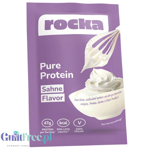 Rocka Nutrition Pure Protein Sahne 50g - unsweetened vegan protein supplement natural flavor.