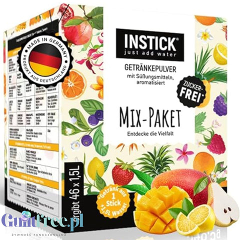 InStick Mix Pack 46 Sticks - rozpuszczalne saszetki smakowe do napojów bez cukru, na 69L różne smaki
