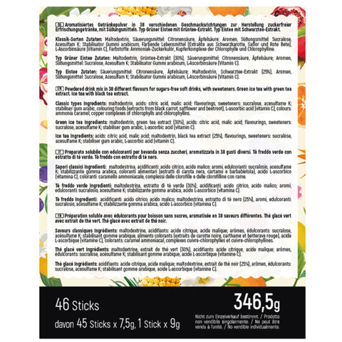 InStick Mix Pack 46 Sticks - rozpuszczalne saszetki smakowe do napojów bez cukru, na 69L różne smaki