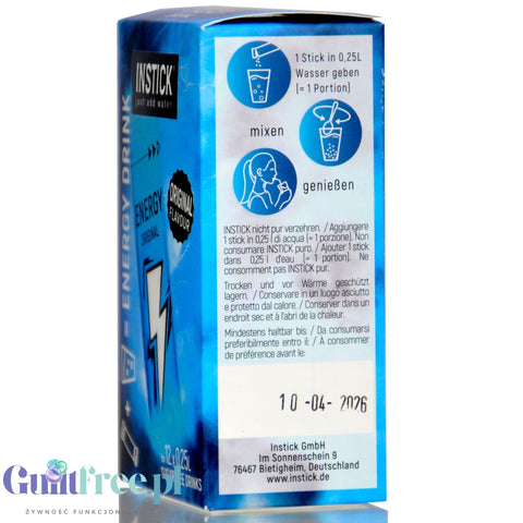 InStick Energy Coco & Blueberry - instant energy drink without sugar and calories, flavor Coconut and Blueberry