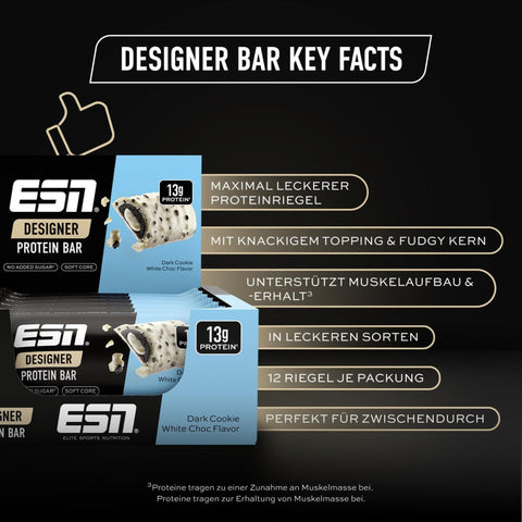 ESN Designer Bar Dark Cookie White Choc - baton białkowy z ciasteczkami i białą czekoladą 188kcal
