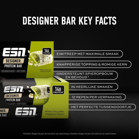 ESN Designer Bar White Chocolate Pistachio 45g