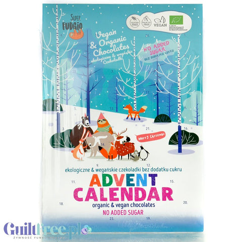 Super Fudgio Advent Calendar - vegan calendar with erythritol, no added sugar, with milk- and lactose-free chocolates
