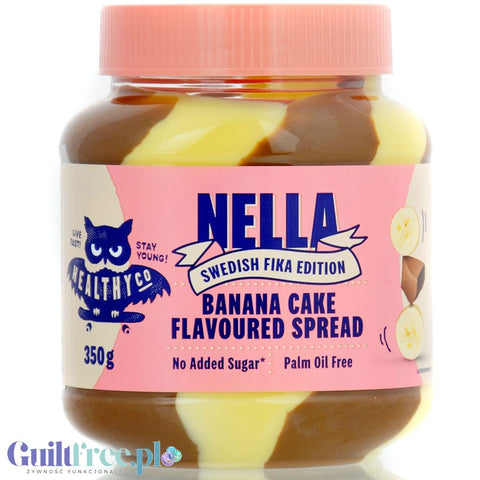 HealthyCo Nella Banana Cake - krem czekoladowy z orzechami laskowymi, bez cukru i oleju palmowego