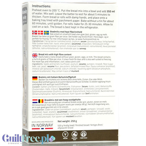 Sukrin Fiberbrod - gluten-free low-carbohydrate bread mix without kneading