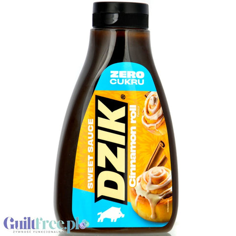 Dzik Sweet Sauce Sos Cinnamon Roll, syrop zero cukru, bez tłuszczu o smaku cynamonowej bułeczki