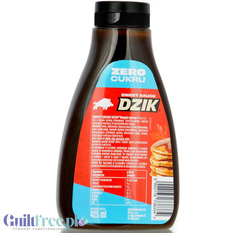 Dzik Sweet Sauce Klonowy, naleśnikowy syrop zero cukru o smaku syropu klonowego 6kcal